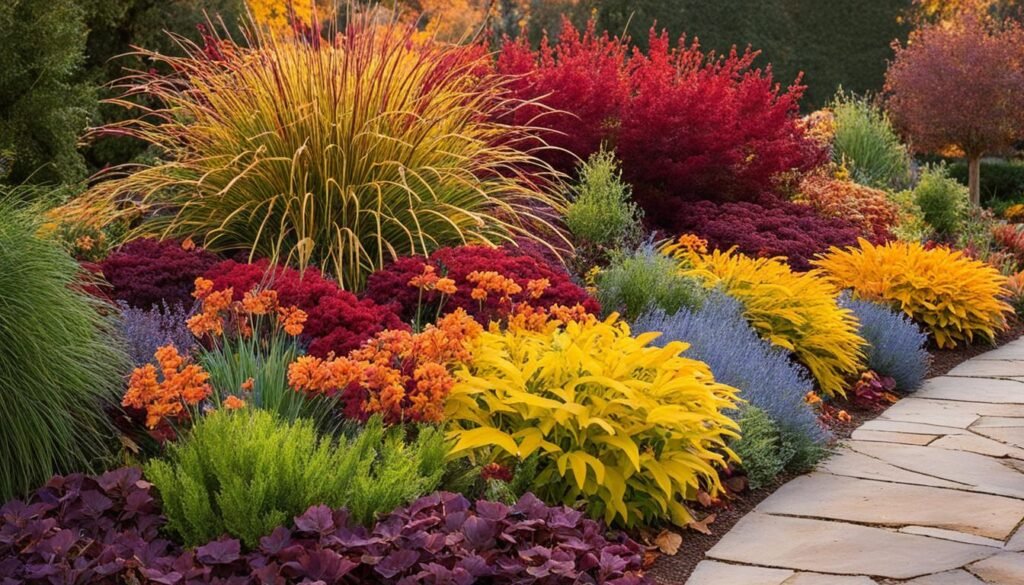 Autumn perennials in full bloom