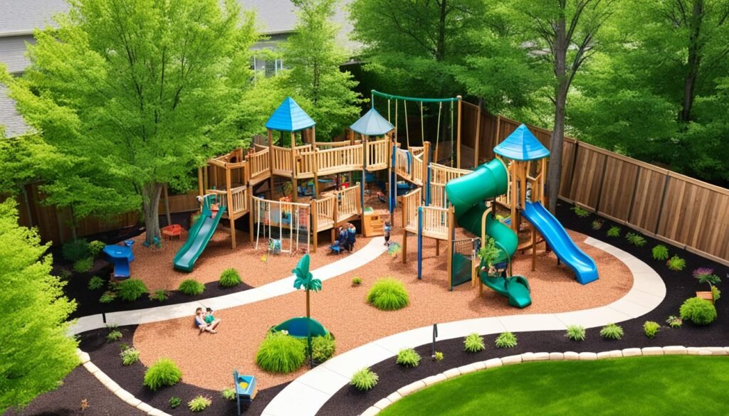 Backyard play area layout