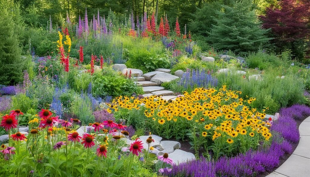 Pollinator garden design with native plants