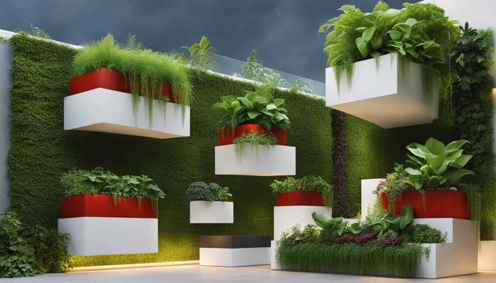 Vertical garden with pocket planters