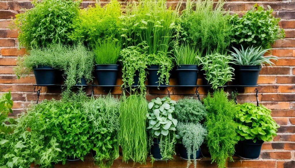 Vertical herb gardens in small spaces