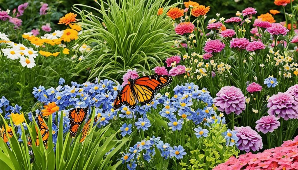 Butterfly nectar plants in a garden