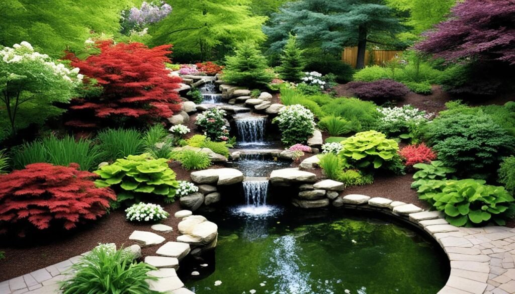 Garden fountains and backyard ponds